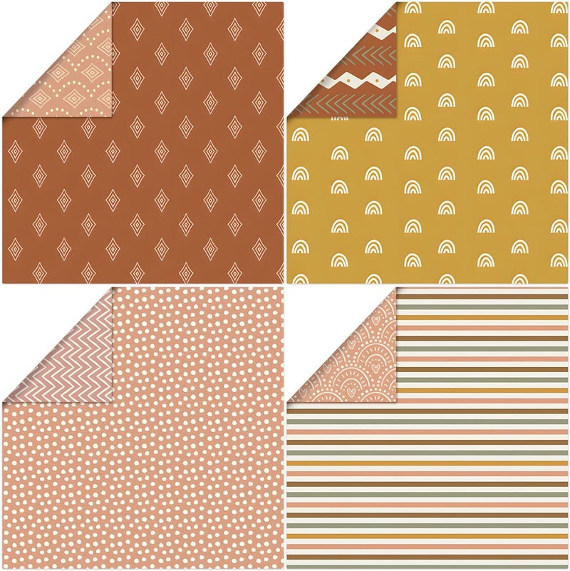 WLXTREE Boho Pattern Scrapbook Paper,24 Sheets 12 Designs Folded Flat Scrapbooking Paper Double Sided Colorful Decorative Craft Scrap Book Paper For Card Making Art Photo Album,12x12 Inch - Image 5